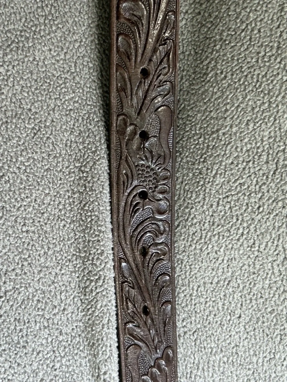 Tony Lama Kid’s Cowboys & Indians Belt Dark Brown Tooled Leather & Buckle 28